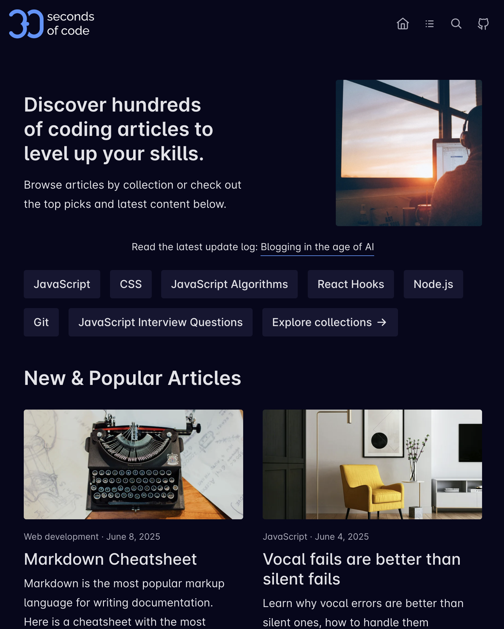 30 seconds of code website circa Jun. 11th, 2025